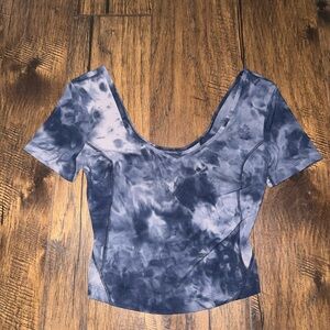 Lululemon‎ Align Tee Nulu Size 2 Diamond Dye Lunar Rock True Navy